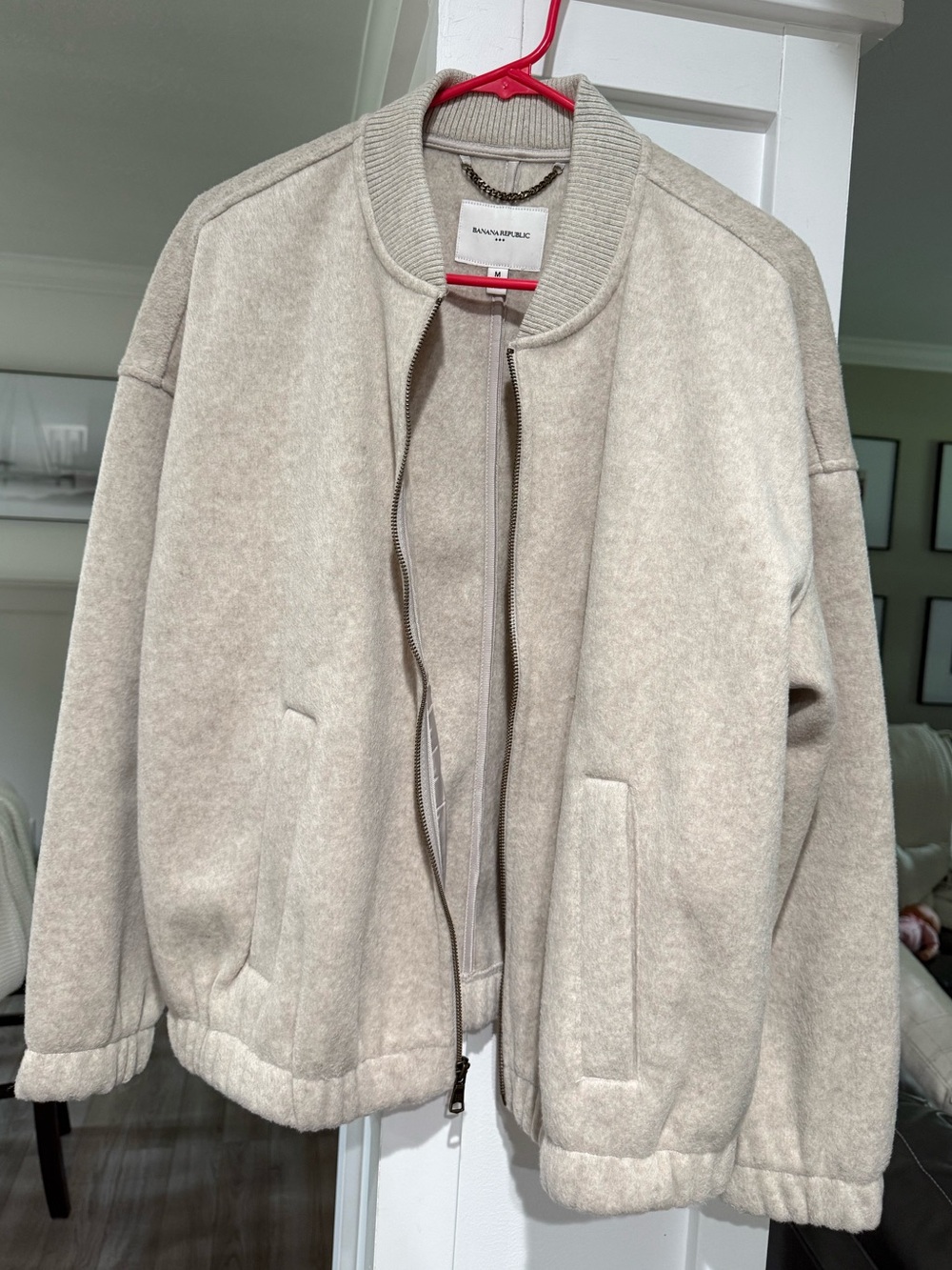 Banana Republic Cream Bomber Jacket